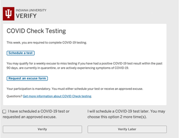 IU - COVID Check Testing