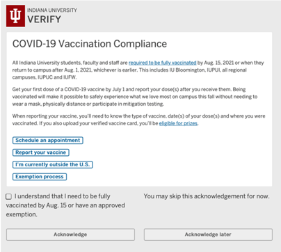 IU - COVID Compliance message (image)